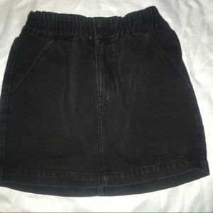 Black denim skirt
